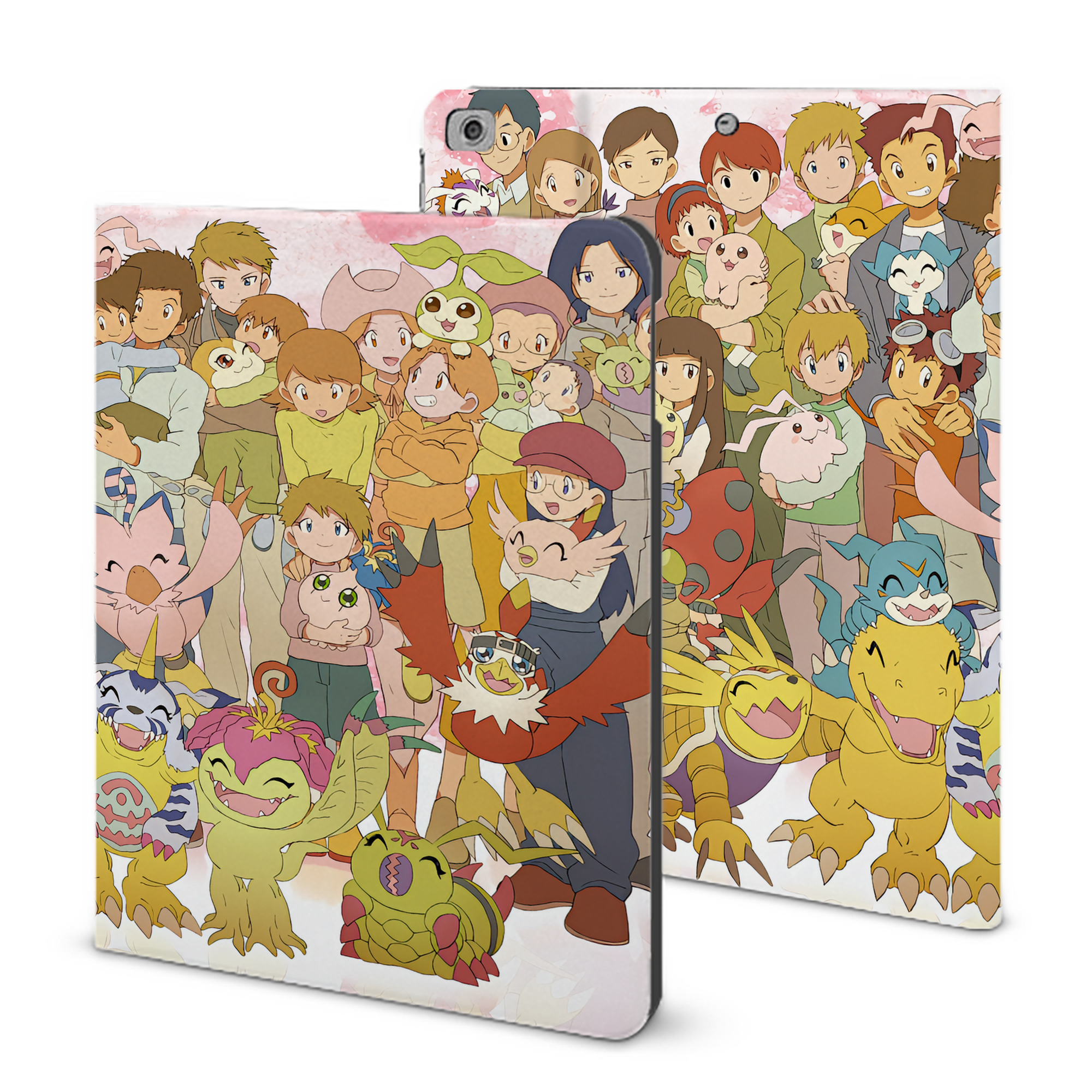 （画像用） Digimon デジタルモンスター/デジモン IPad ケース ブック型 PUレザー TPU 耐衝撃 軽量 薄型 ペン収納なし 全面保護 IPad 各モデル対応